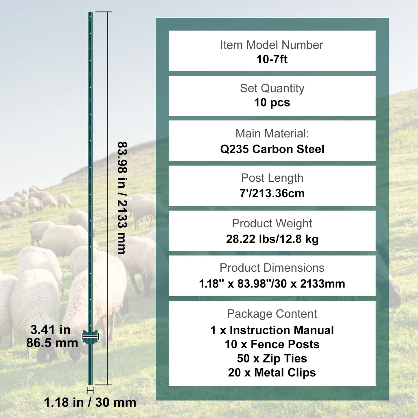 SucceBuy Fence Post TPost Heavy Duty Steel Stakes For Garden