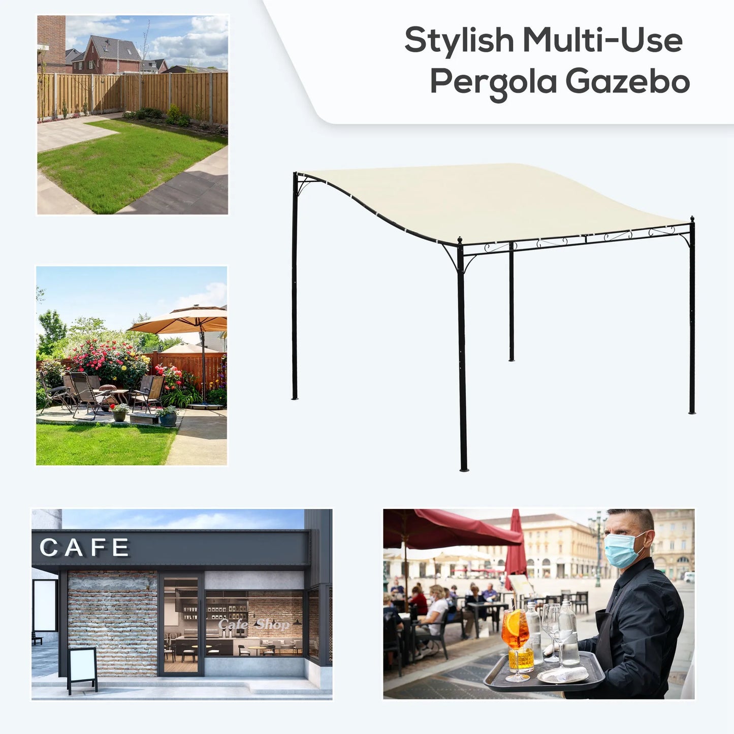 Steel Outdoor Pergola Gazebo For Patio Garden And Deck