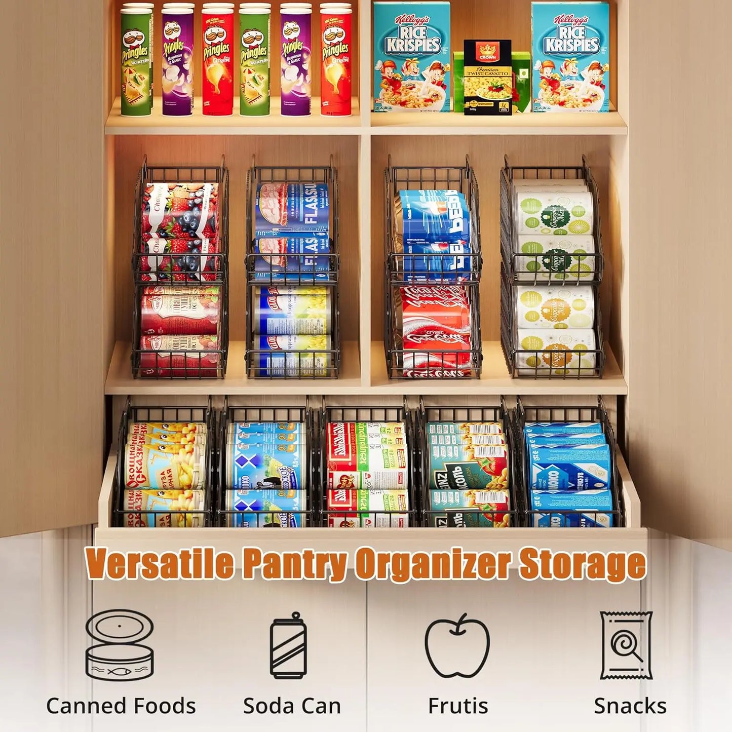 Stackable Can Organizer Rack for Pantry and Fridge