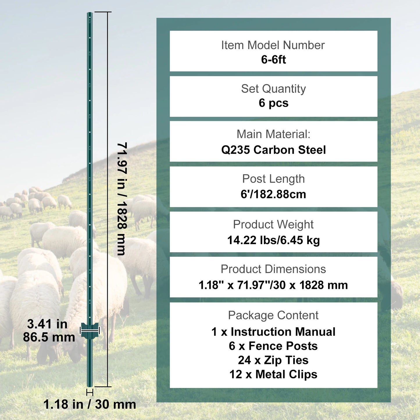 SucceBuy Fence Post TPost Heavy Duty Steel Stakes For Garden