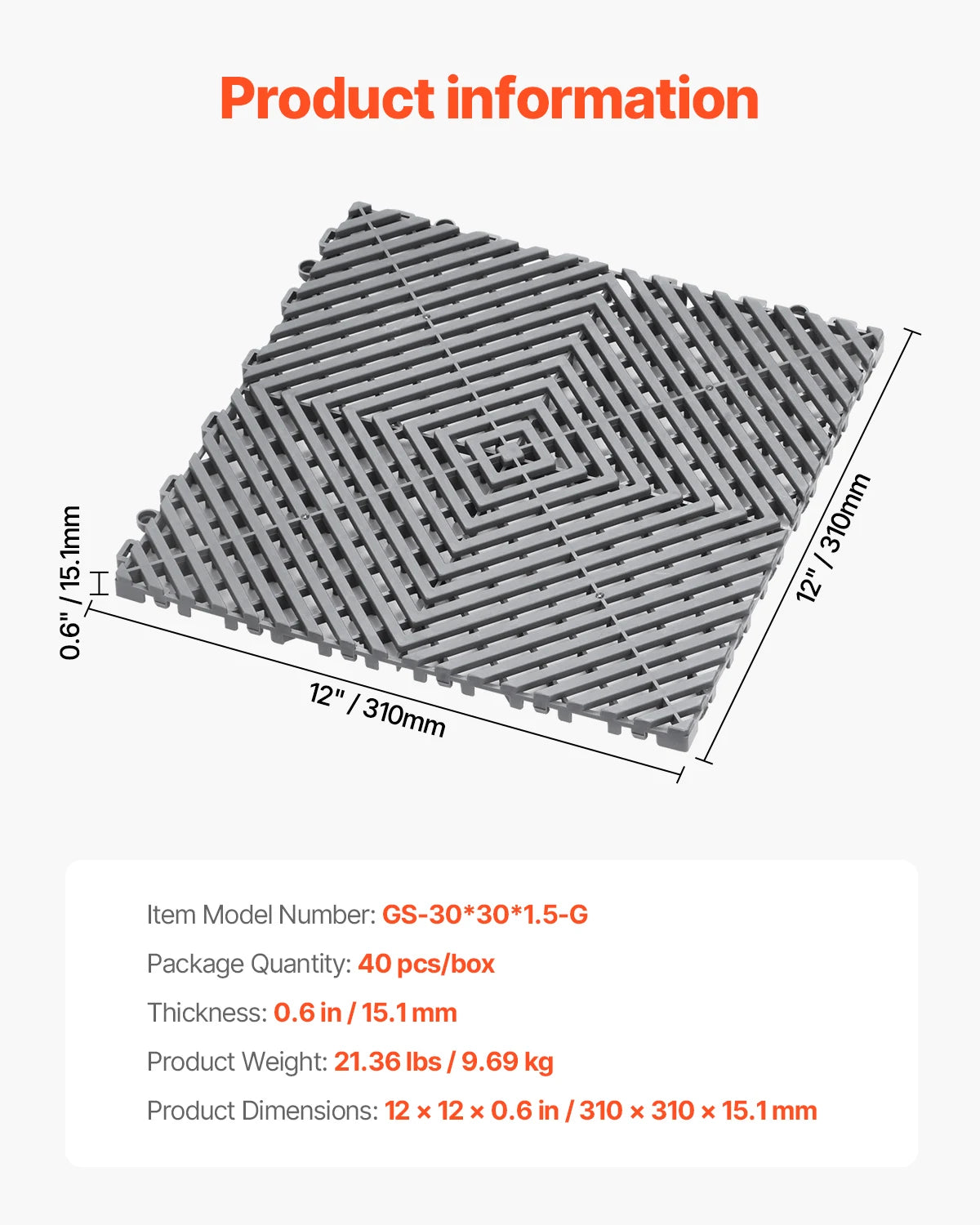 Interlocking Drainage Mat For Floor And Shower Non-Slip PVC