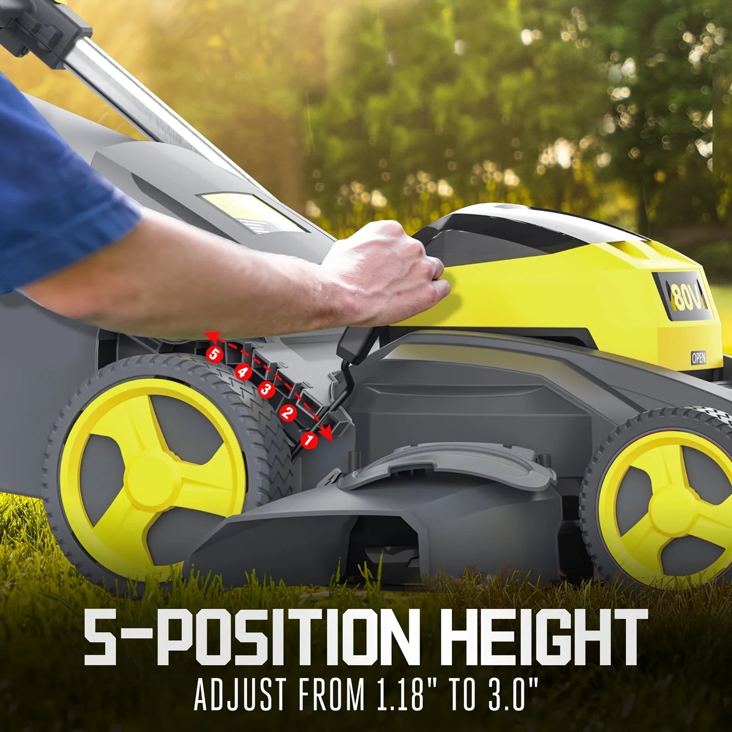 PowerSmart 80V Self-Propelled Cordless Lawn Mower With 6.0Ah Battery