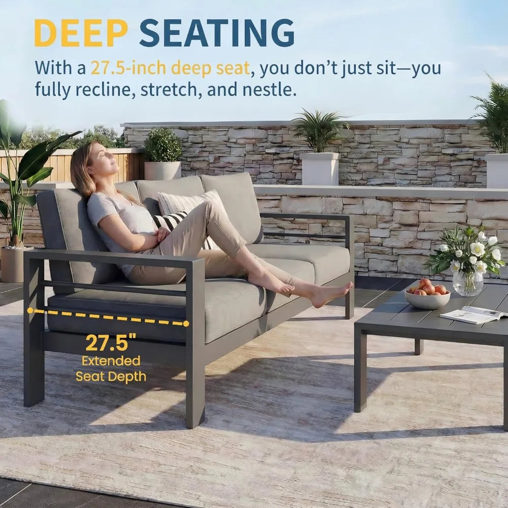 XIAOLANG Aluminum Patio Furniture Set for All Weather