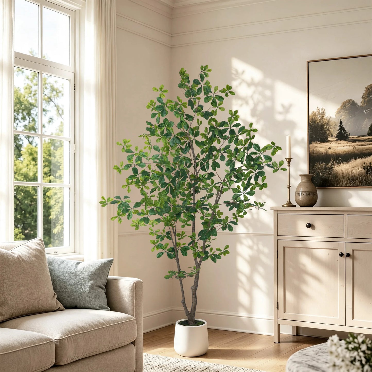 Olitree 5 To 7 Ft Faux Black Olive Tree In White Pot