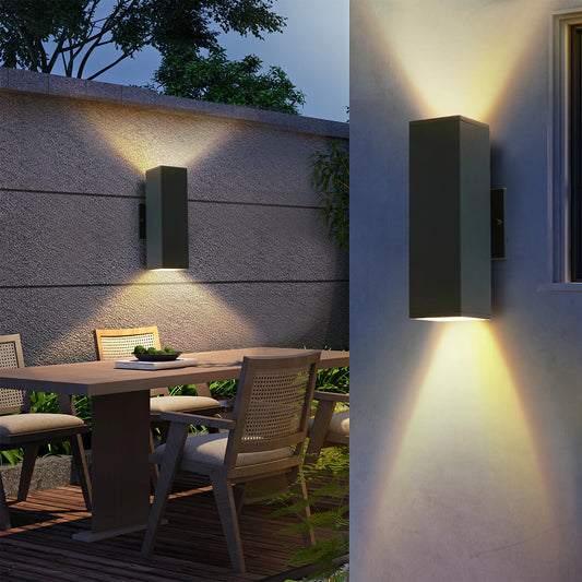Two-Pack Outdoor Wall Sconce Up And Down Weatherproof Light