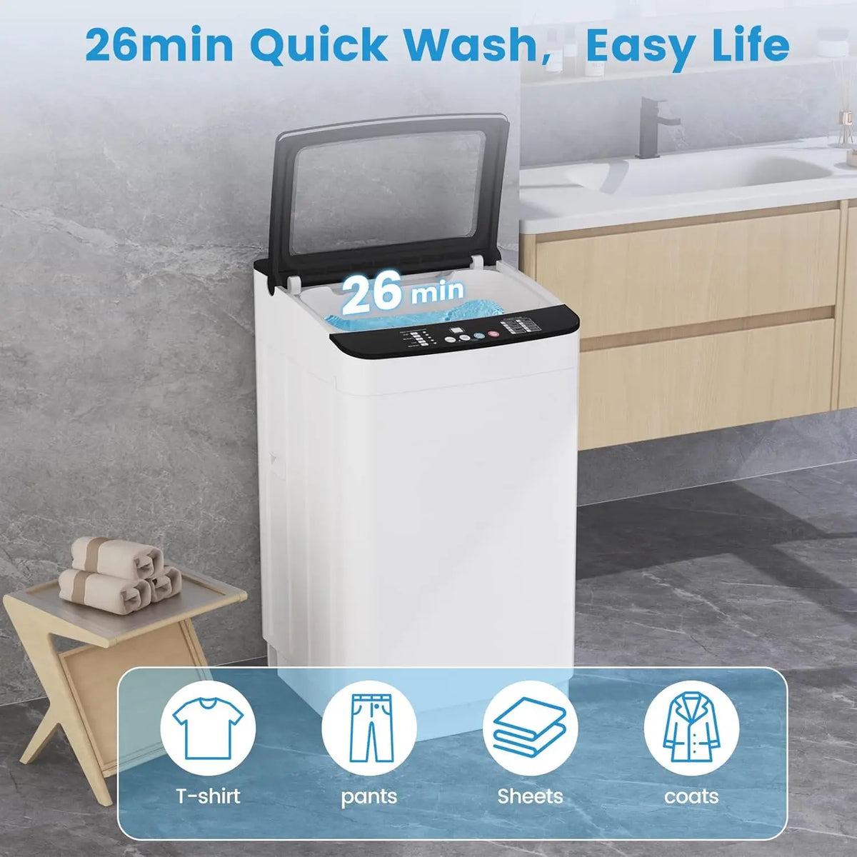 Portable Washing Machine And Dryer Set With Stainless Steel Drum