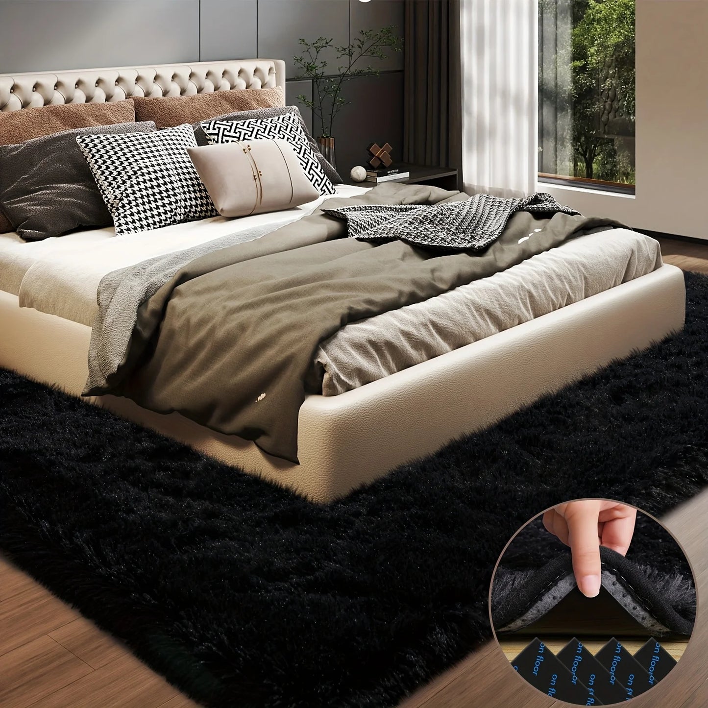 Aubusson Plush Area Rug for Living Room and Bedroom