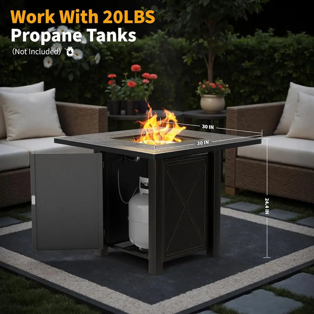Premium Ceramic Tabletop Propane Fire Pit 50,000 BTU