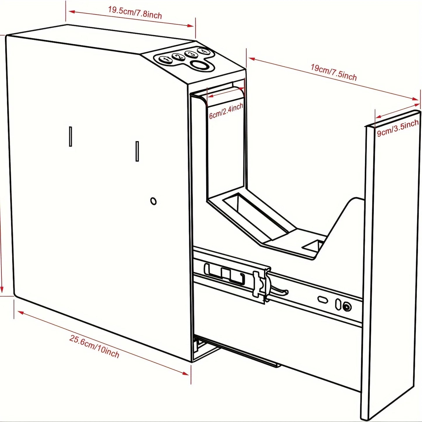 Biometric Gun Safe With Auto Sliding Door And Fingerprint Access