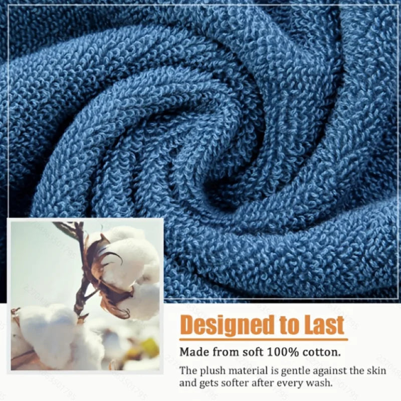 Premium Absorbent Cotton Towels With Elegant Gold Trim