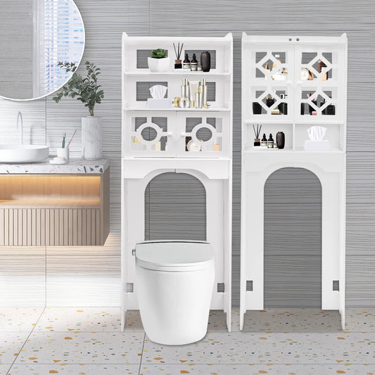 Four-Tier Over Toilet Bathroom Floor Cabinet Organizer