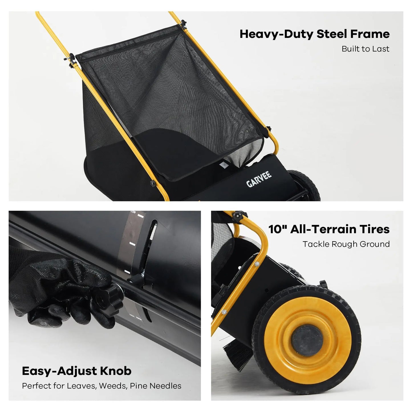 HiMISS Push Lawn Sweeper 26 Inch With Hopper Bag