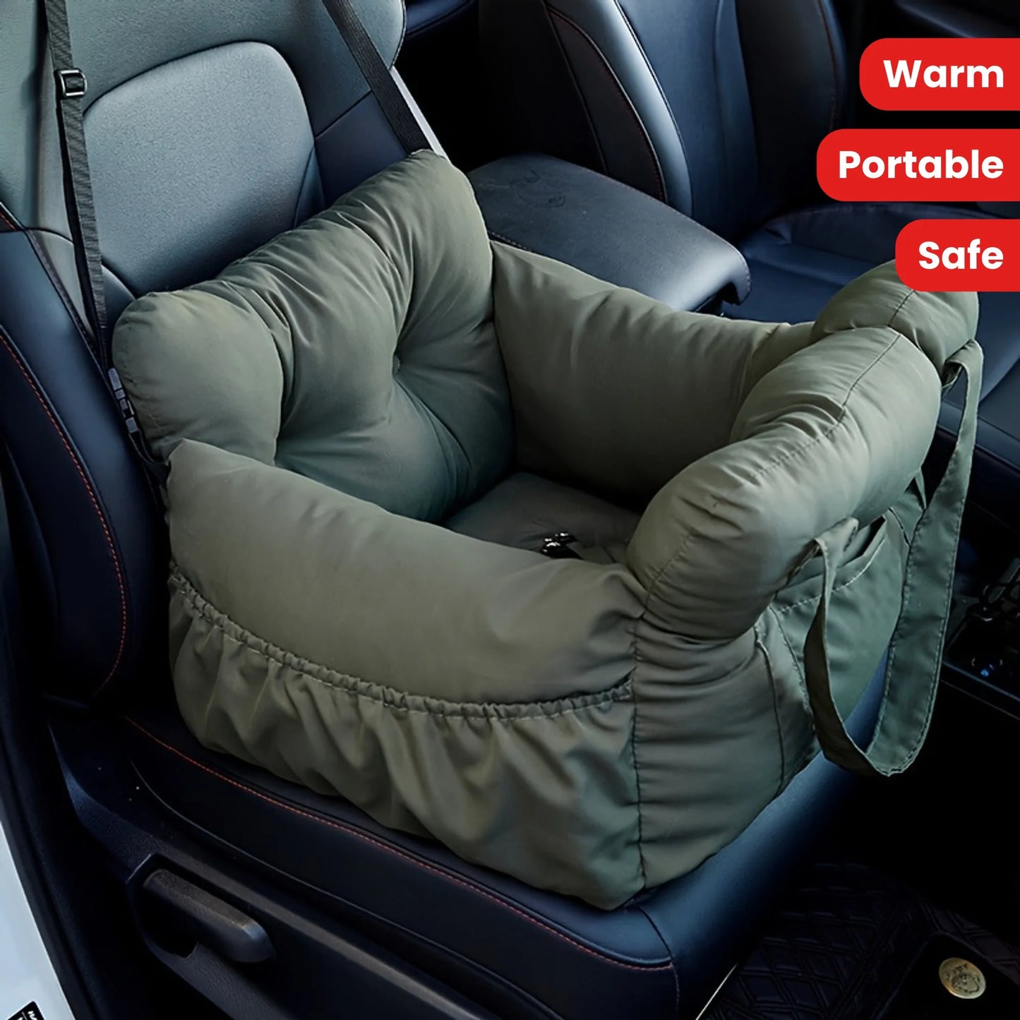 Dog Car Seat With Safety Belt Non-Slip Pet Car Bed