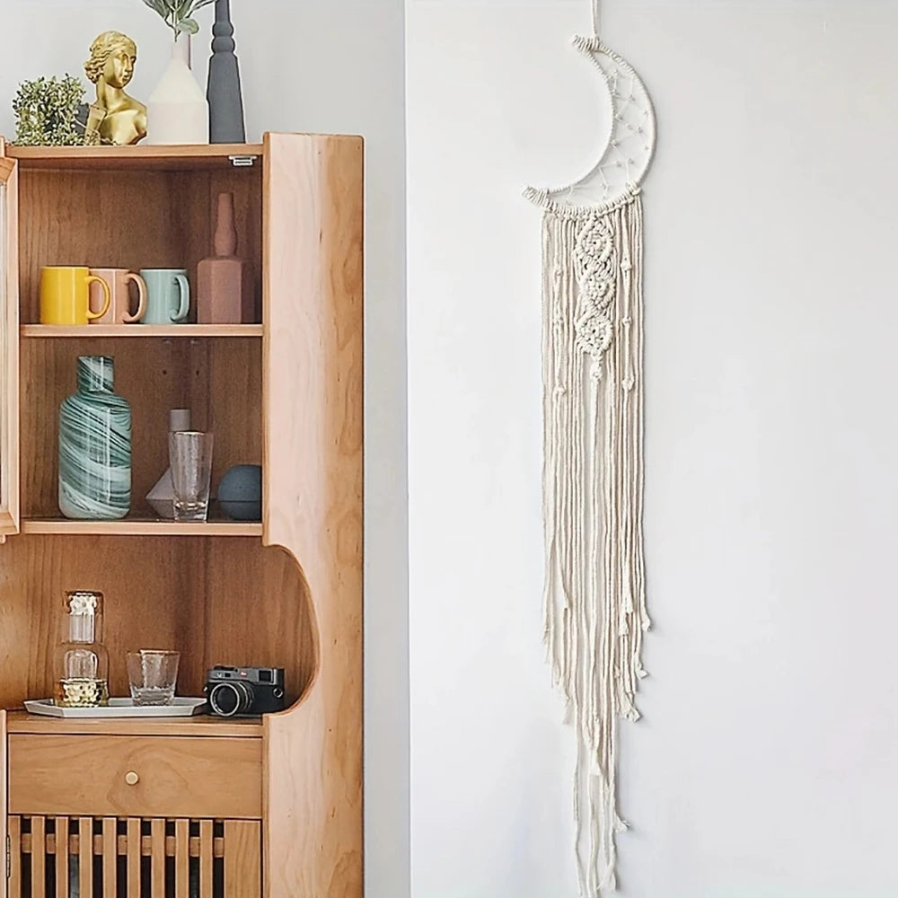 Dromenvanger Star And Moon Woven Pendant Set For Home Decor