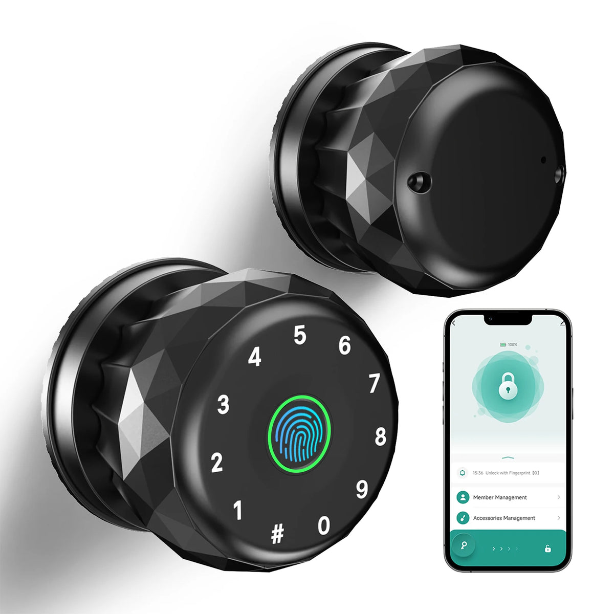 Viladepot Smart Fingerprint Door Lock With Bluetooth App Control