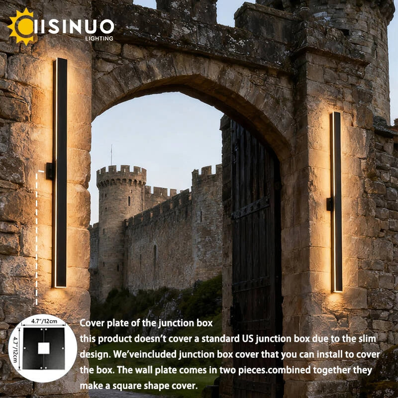 IISINUO Outdoor Porch Wall Light Dimmable Triac IP67 Stainless Steel