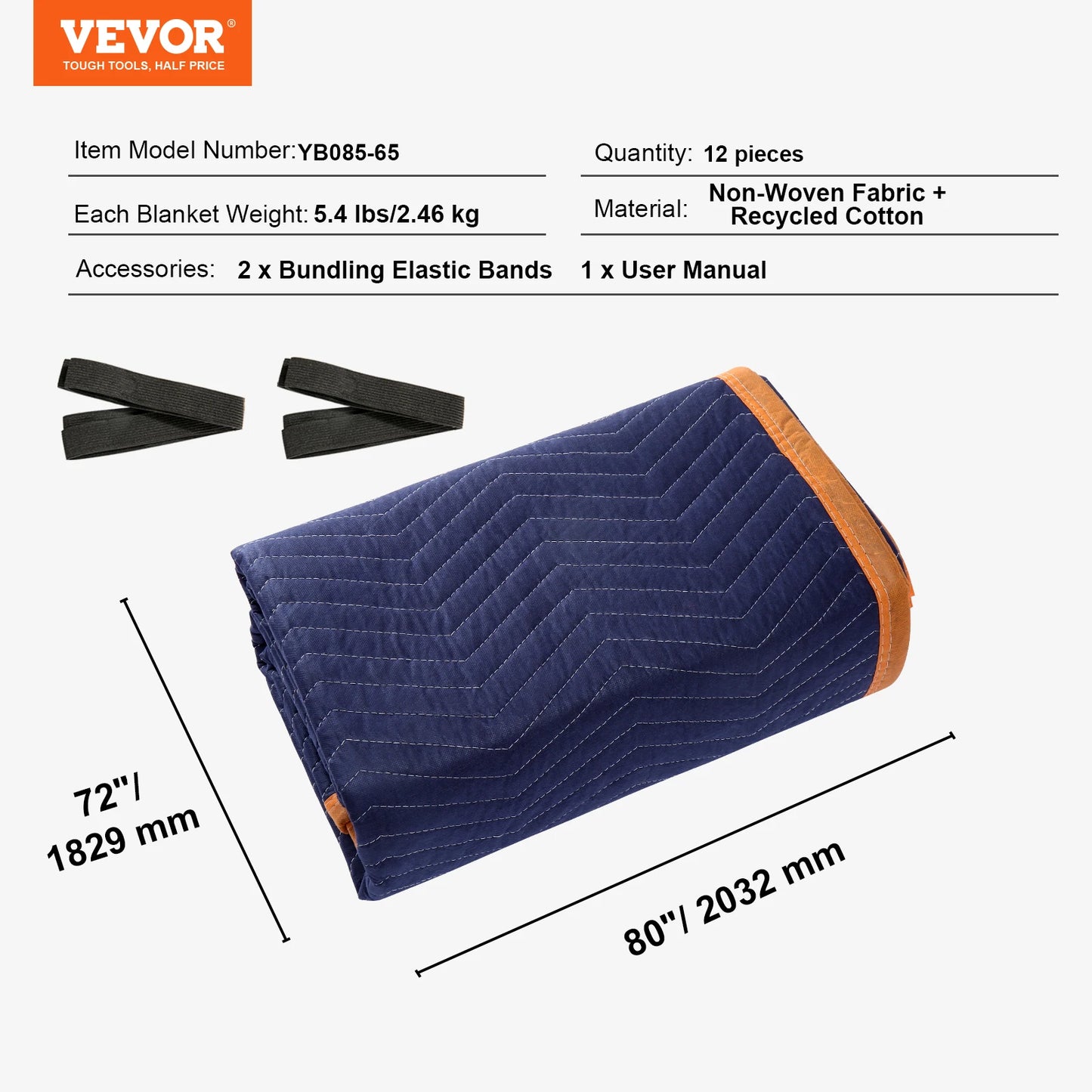 SucceBuy 12 Pack Heavy Duty Moving Blankets for Furniture