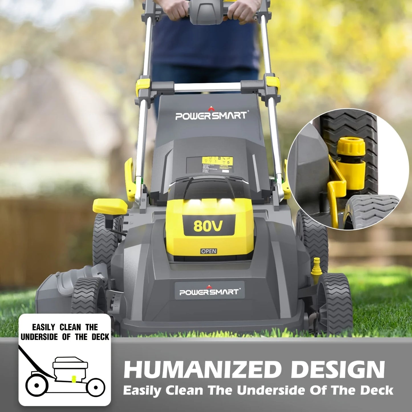 PowerSmart 80V Self-Propelled Cordless Lawn Mower With 6.0Ah Battery