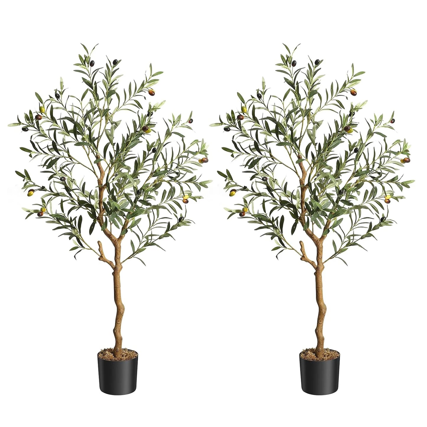 HiMISS CN Artificial Olive Tree Two Pack Realistic Decor