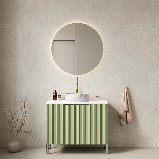 Bathroom Vanity With Ceramic Sink And Freestanding Cabinet