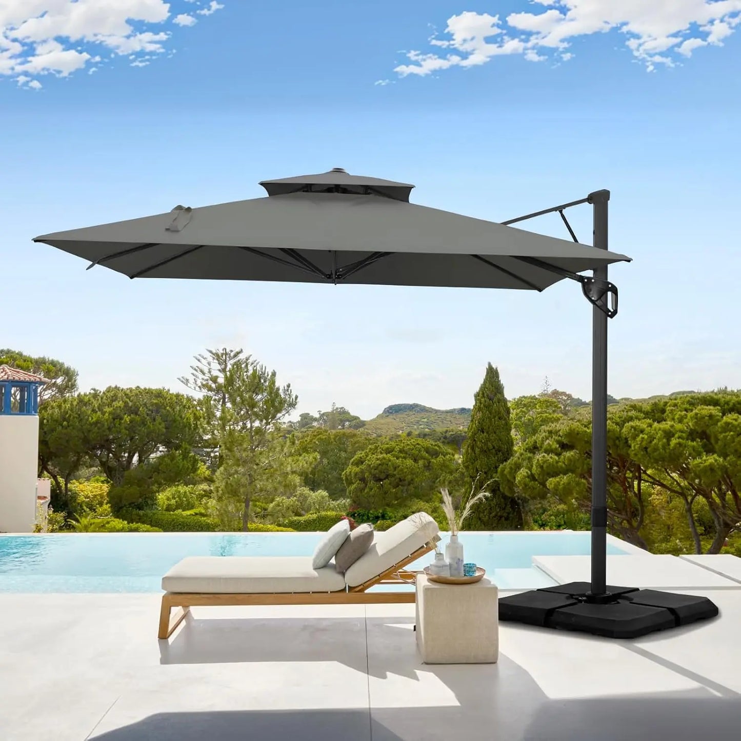 Cantilever Patio Umbrella with 360 Degree Rotation