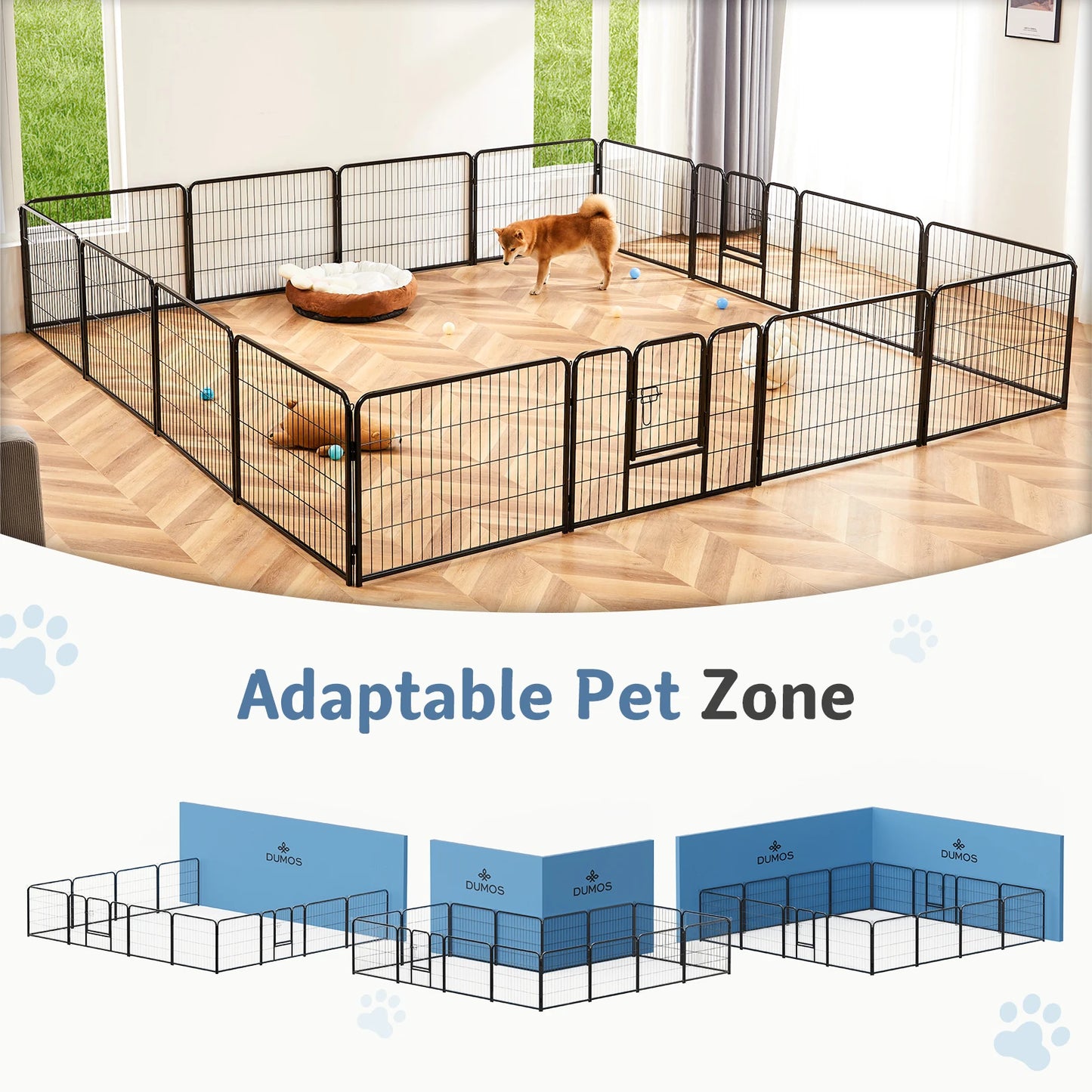 JHK Foldable Dog Playpen Pet Fence For Indoor Outdoor Use