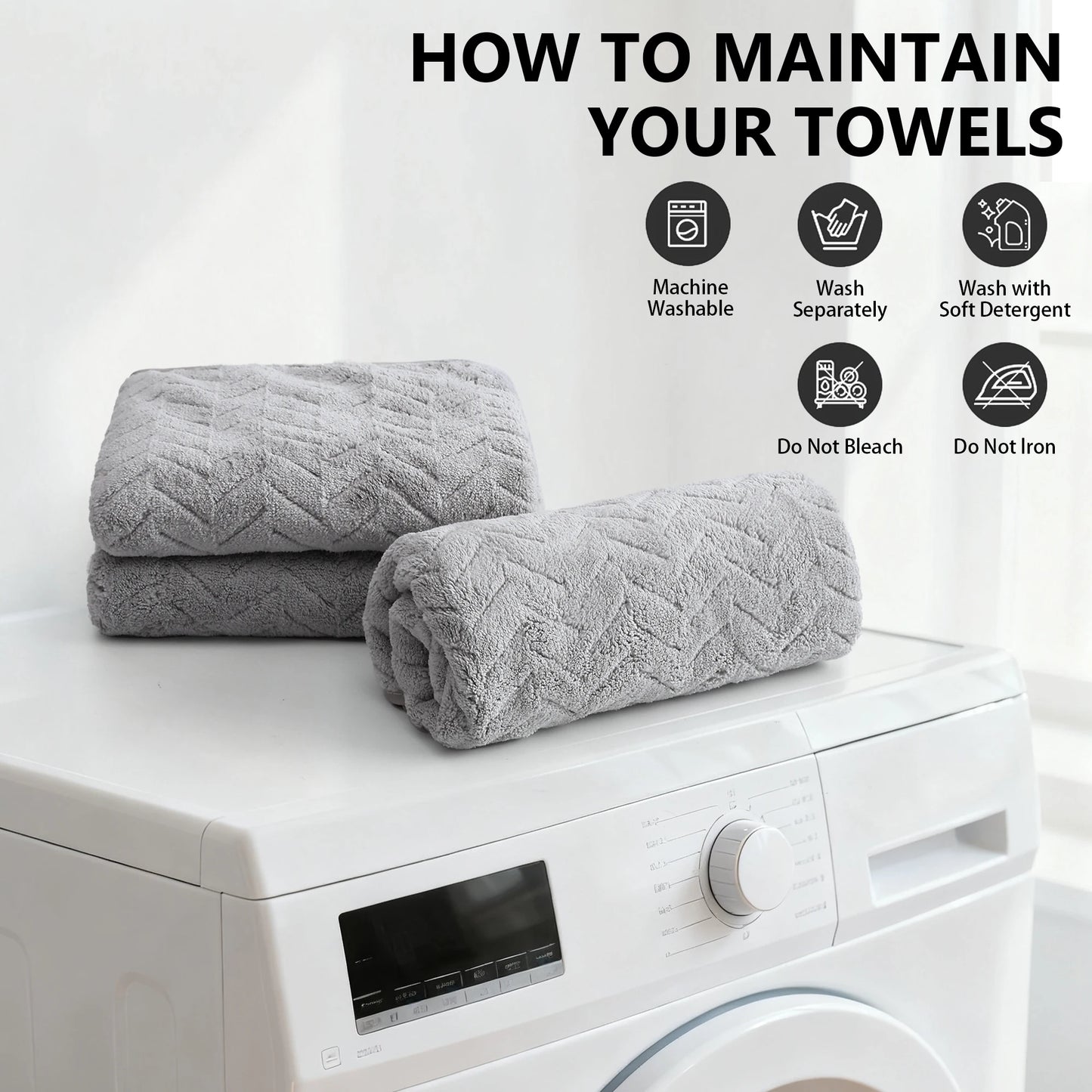 Luxury Microfiber Towel Set Quick Dry Highly Absorbent For Bathroom
