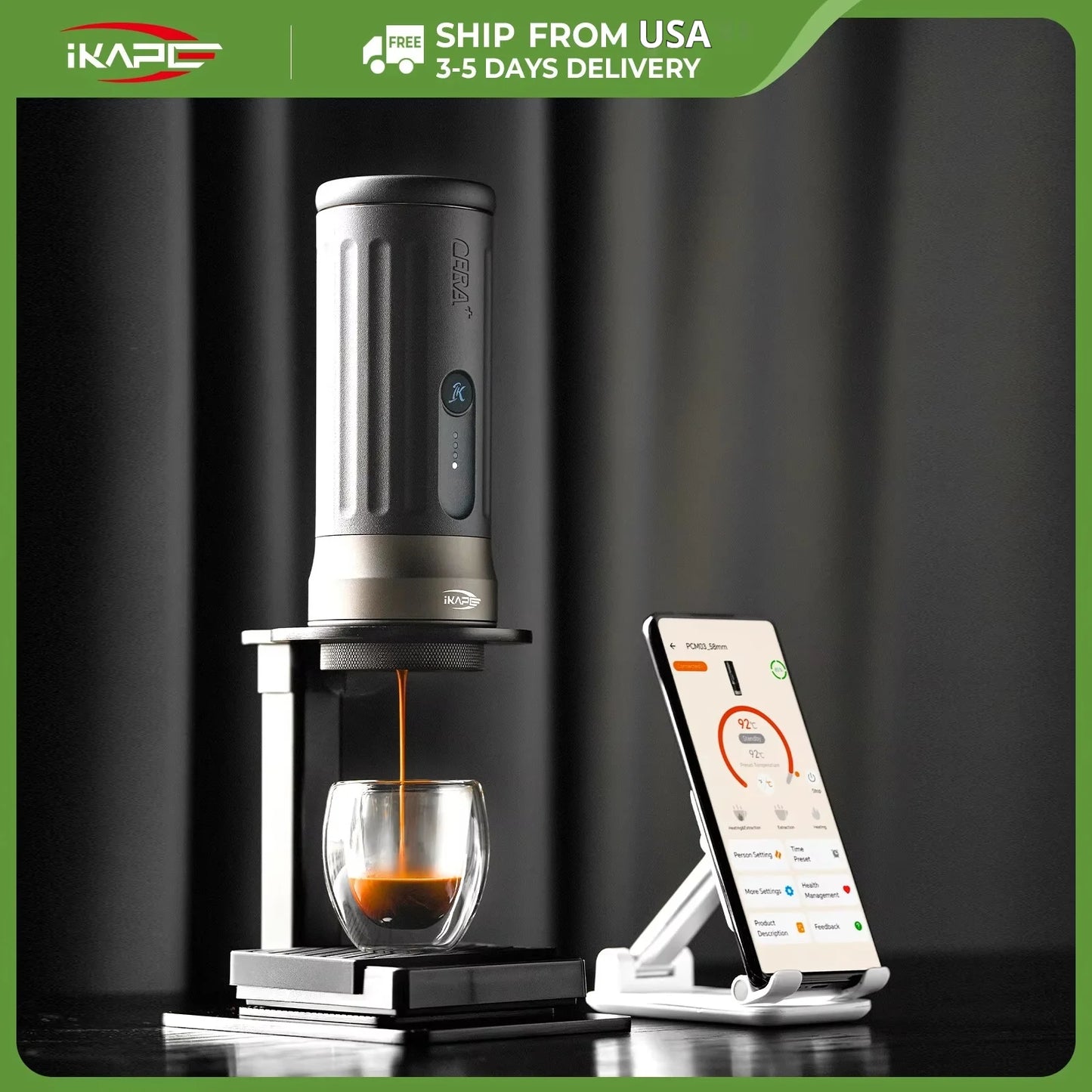 Ikape Kapo K2 Portable Coffee Maker With Bluetooth Timer