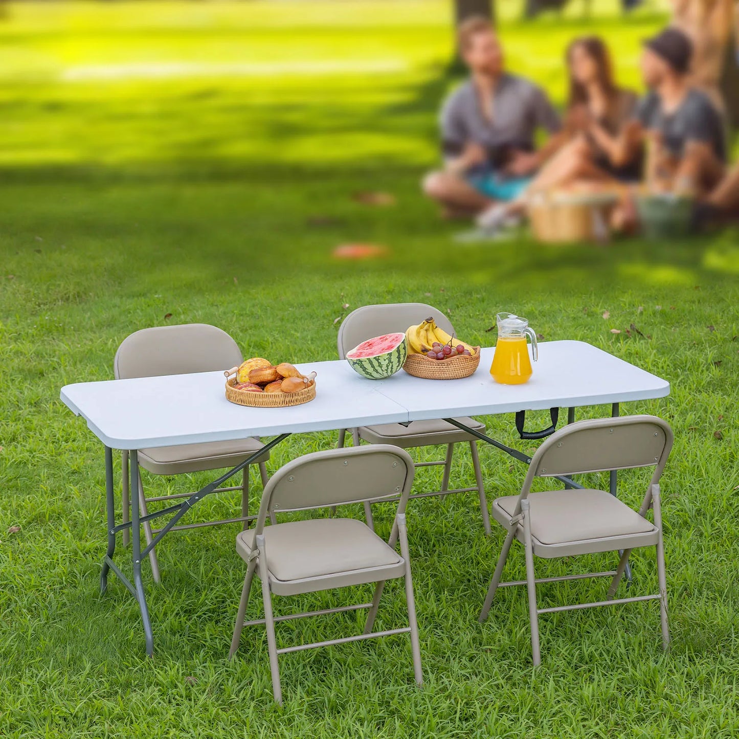 JHK Outdoor Portable Folding Table With Carrying Handle For Camping