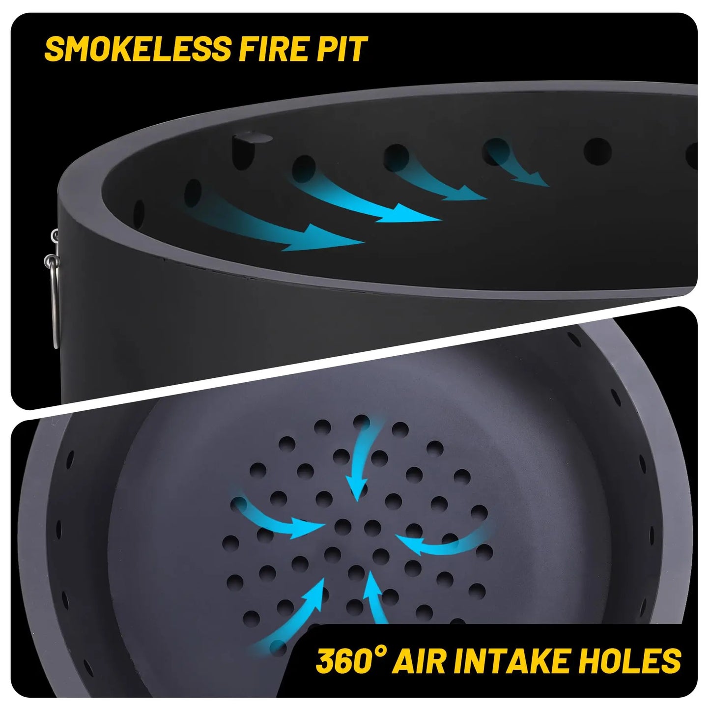 Smokeless Wood Burning Fire Pit With Ash Pan Lid Poker