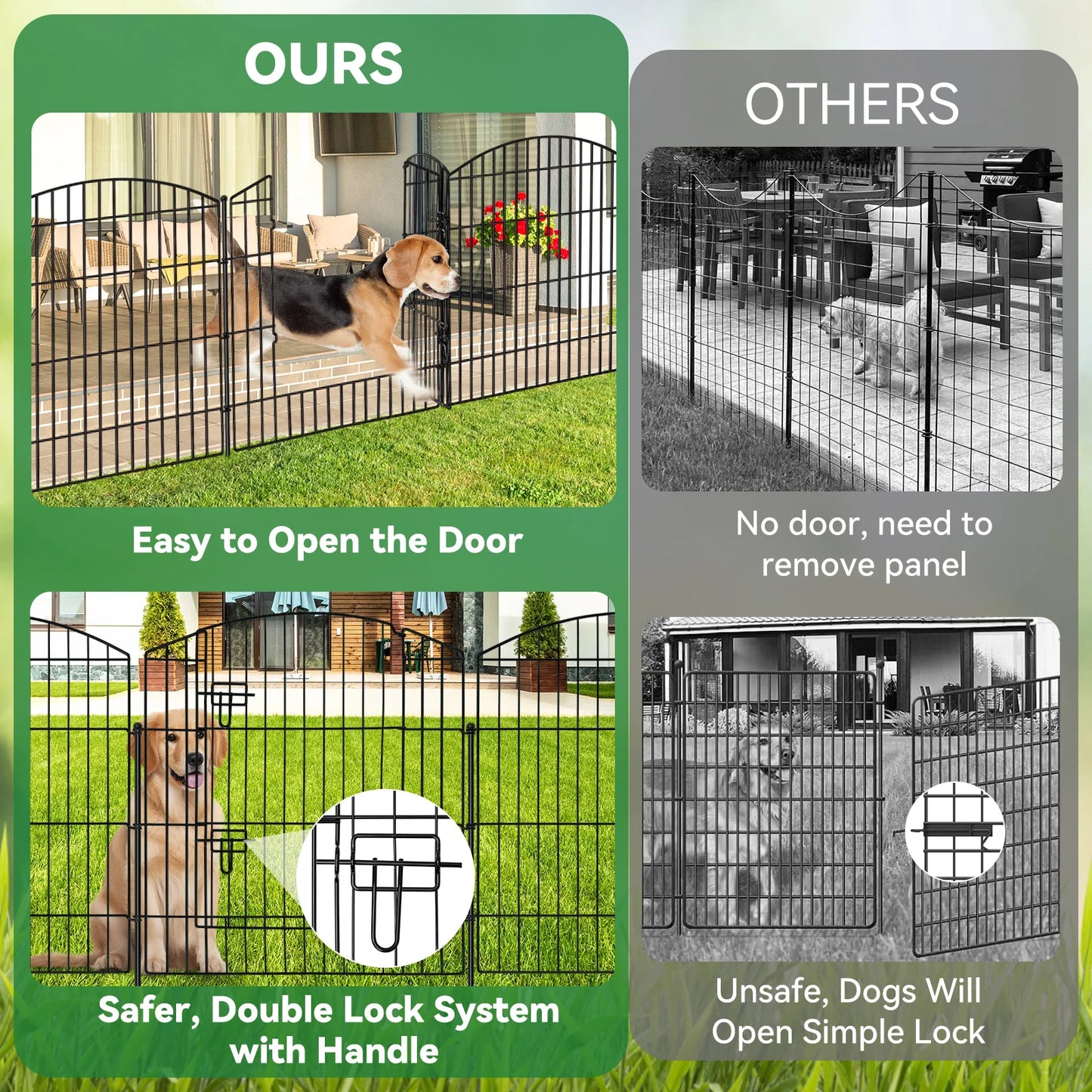 Decorative Garden Fence With Gate For Outdoor Use Durable