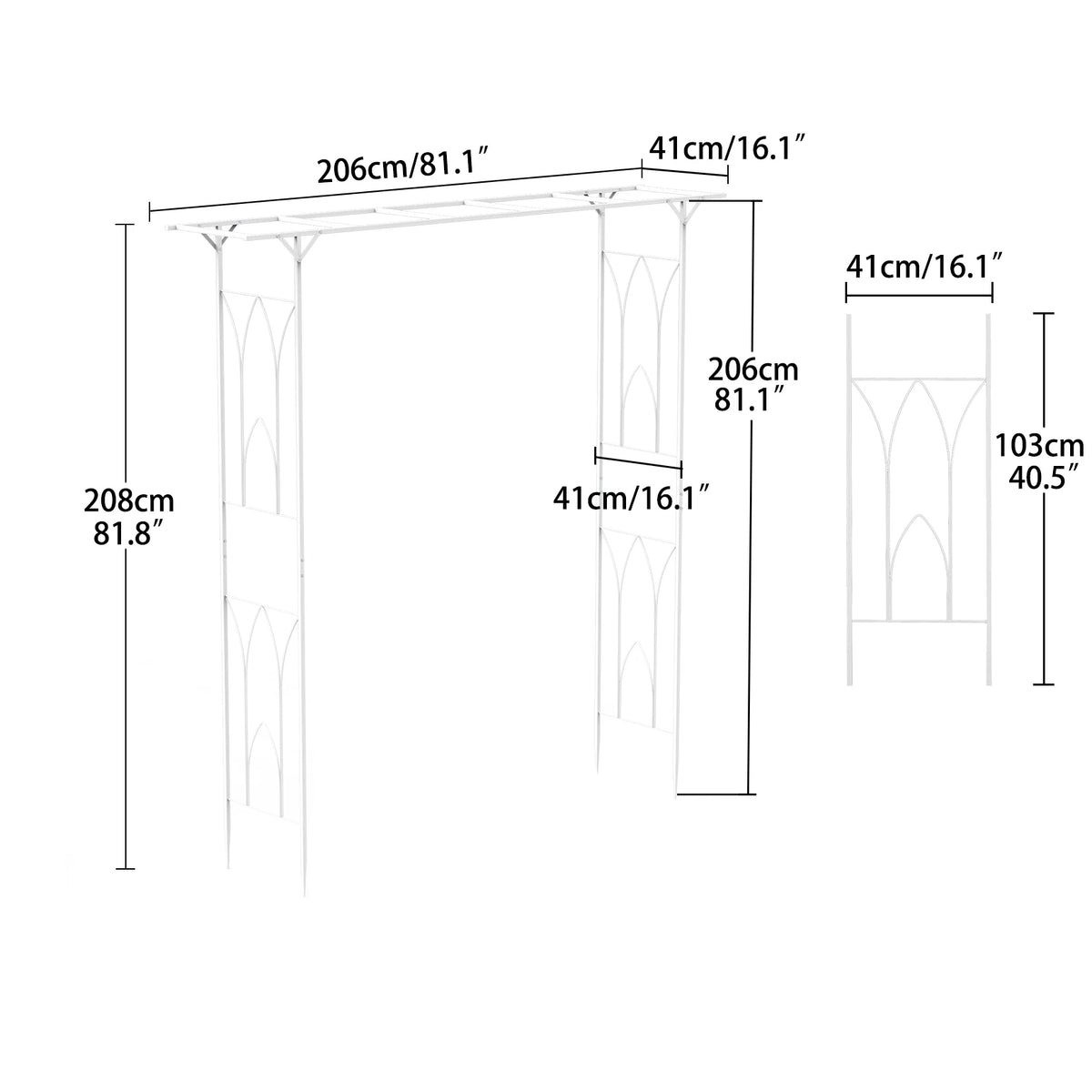 Heavy Duty Metal Garden Arch Arbor For Outdoor Wedding Decor