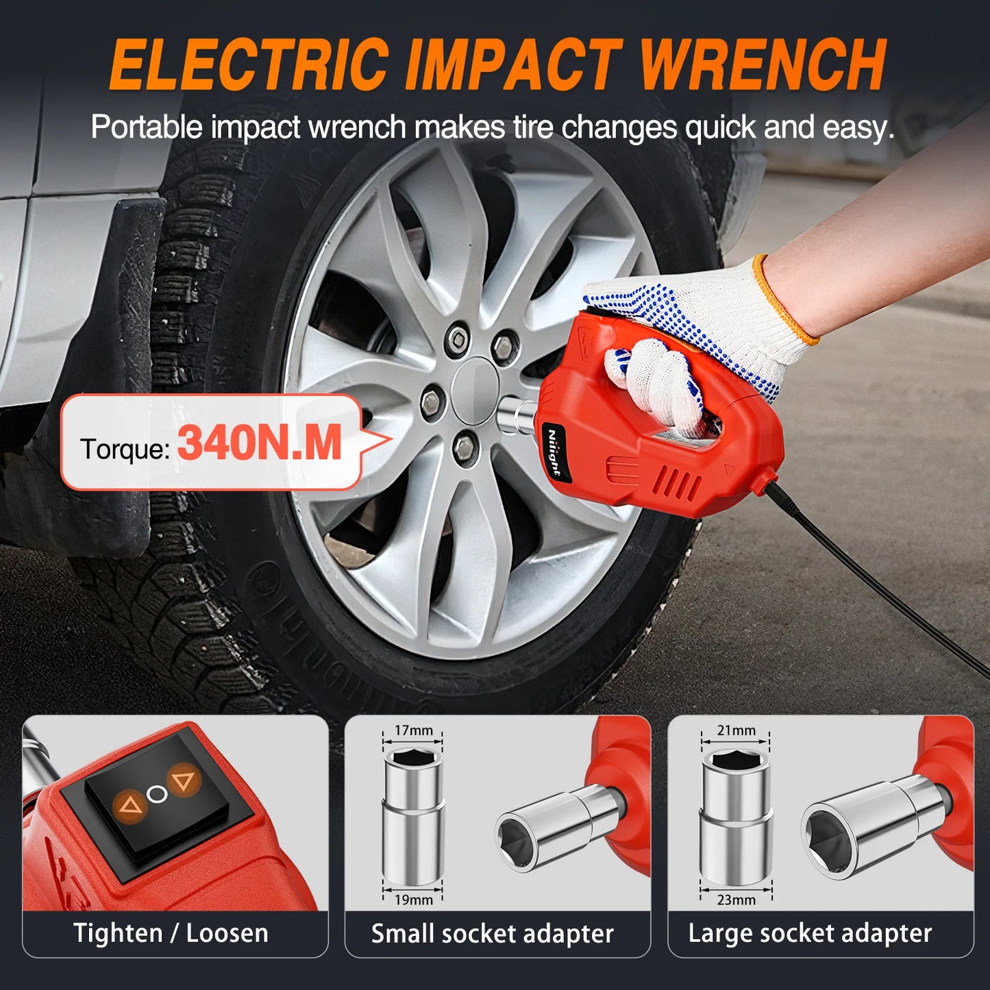 Nilight Heavy Duty Electric Car Jack Kit With Inflator Pump