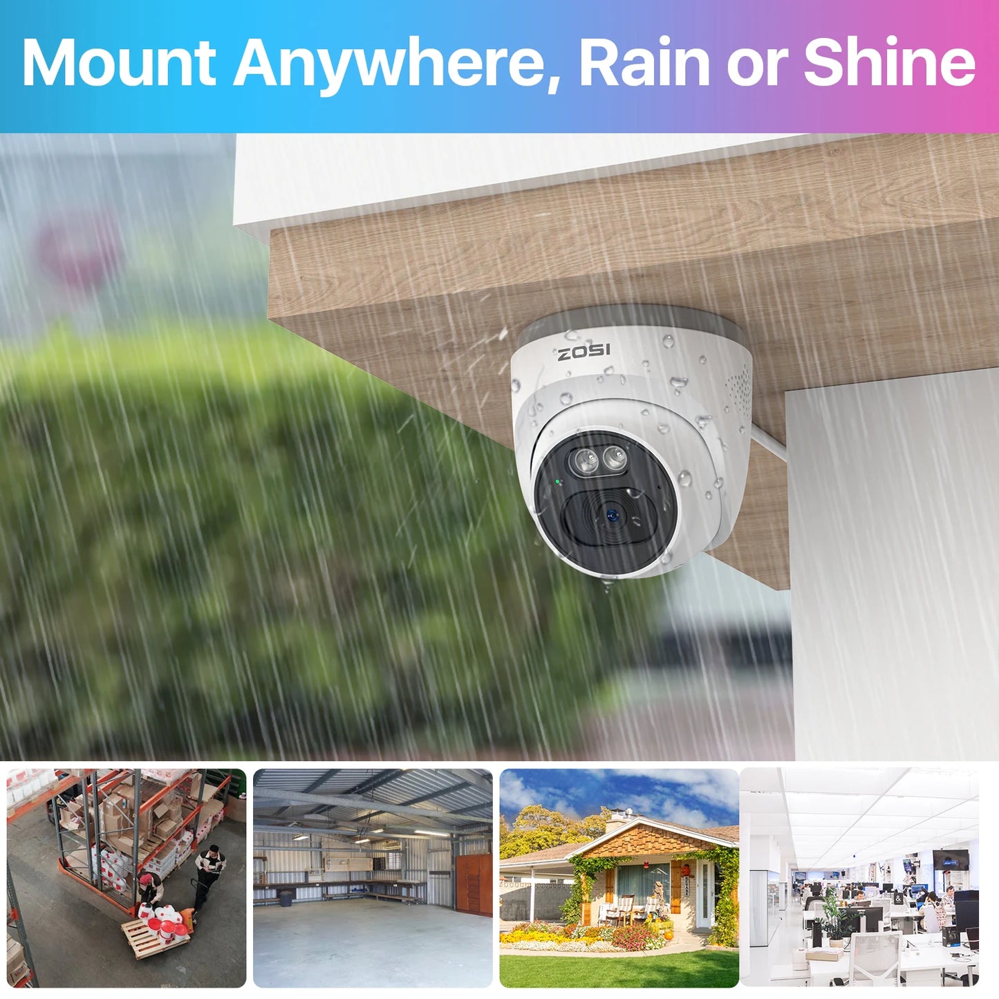 ZOSI 8CH 3K PoE Security Camera System NVR 4MP Outdoor Dome Kit
