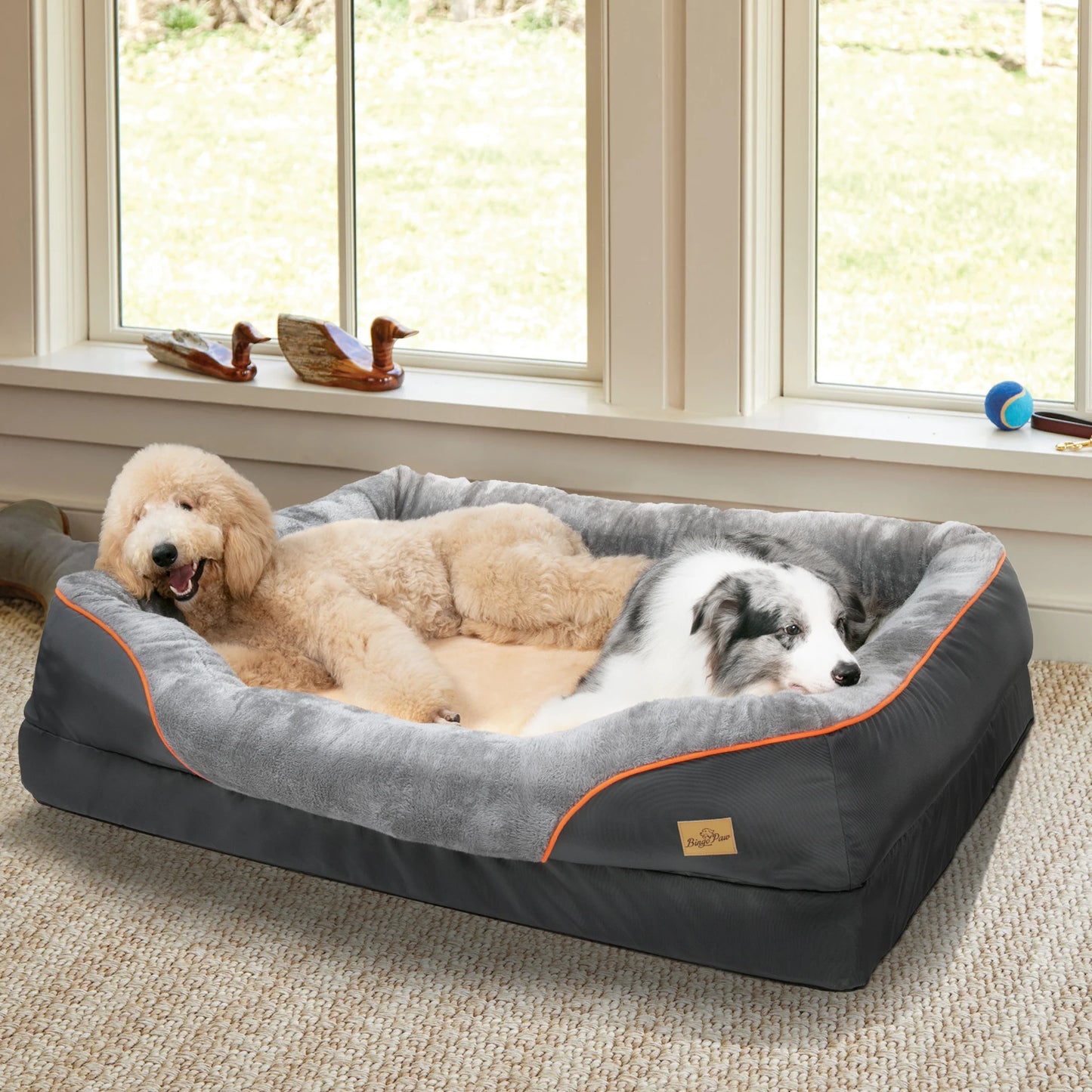 BINGOPAW Dog Bed With Anti Allergy Removable Washable Cover