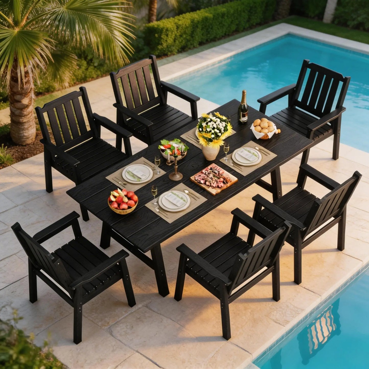 Studyset Outdoor Patio Dining Chairs Set Heavy Duty HDPE Waterproof