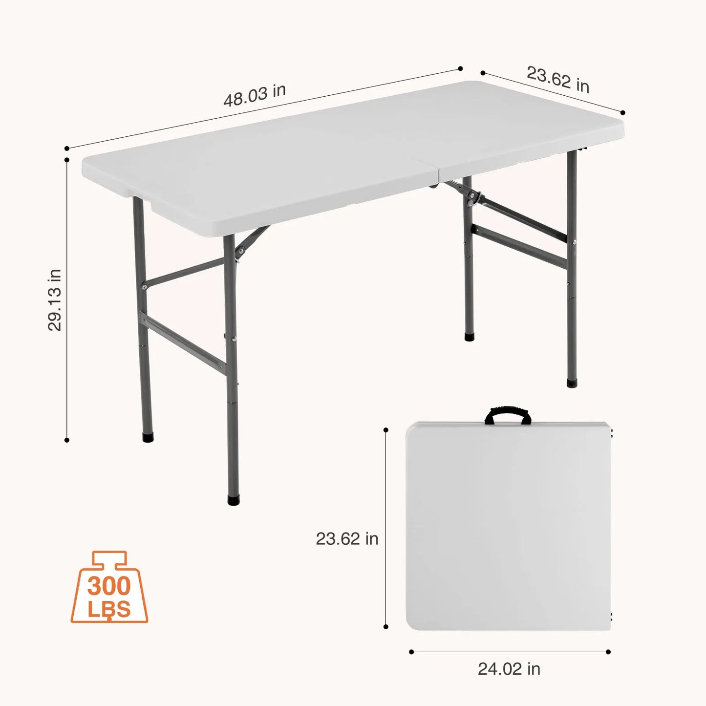 JHK Outdoor Portable Folding Table With Carrying Handle For Camping