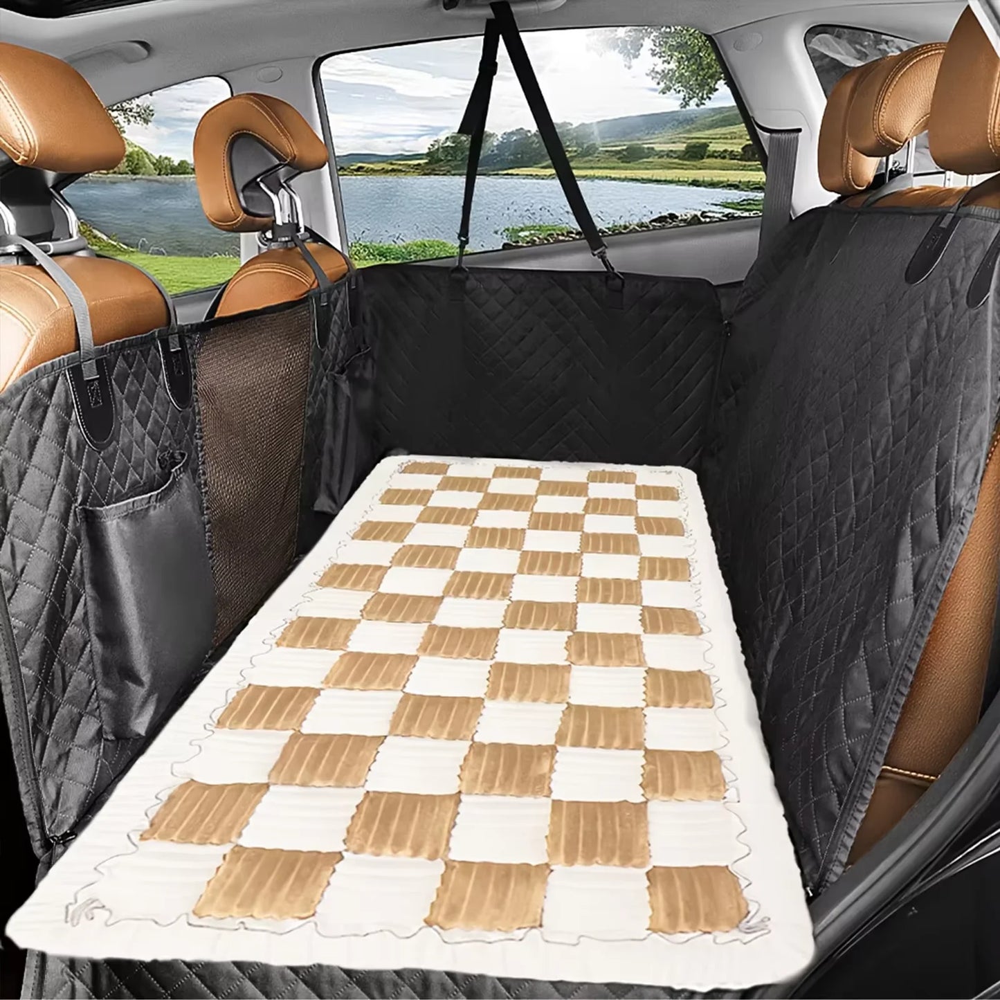 Waterproof Coral Fleece Dog Bed Car Seat Cover Protector