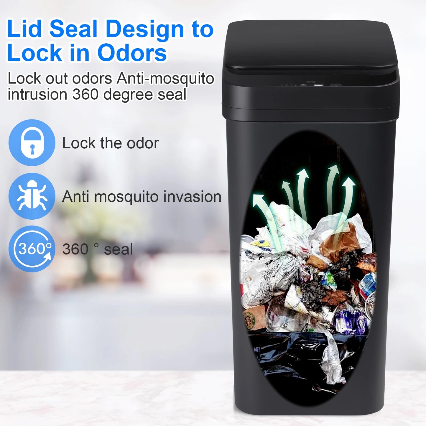 2 Pack Touchless Motion Sensor Bathroom Trash Cans