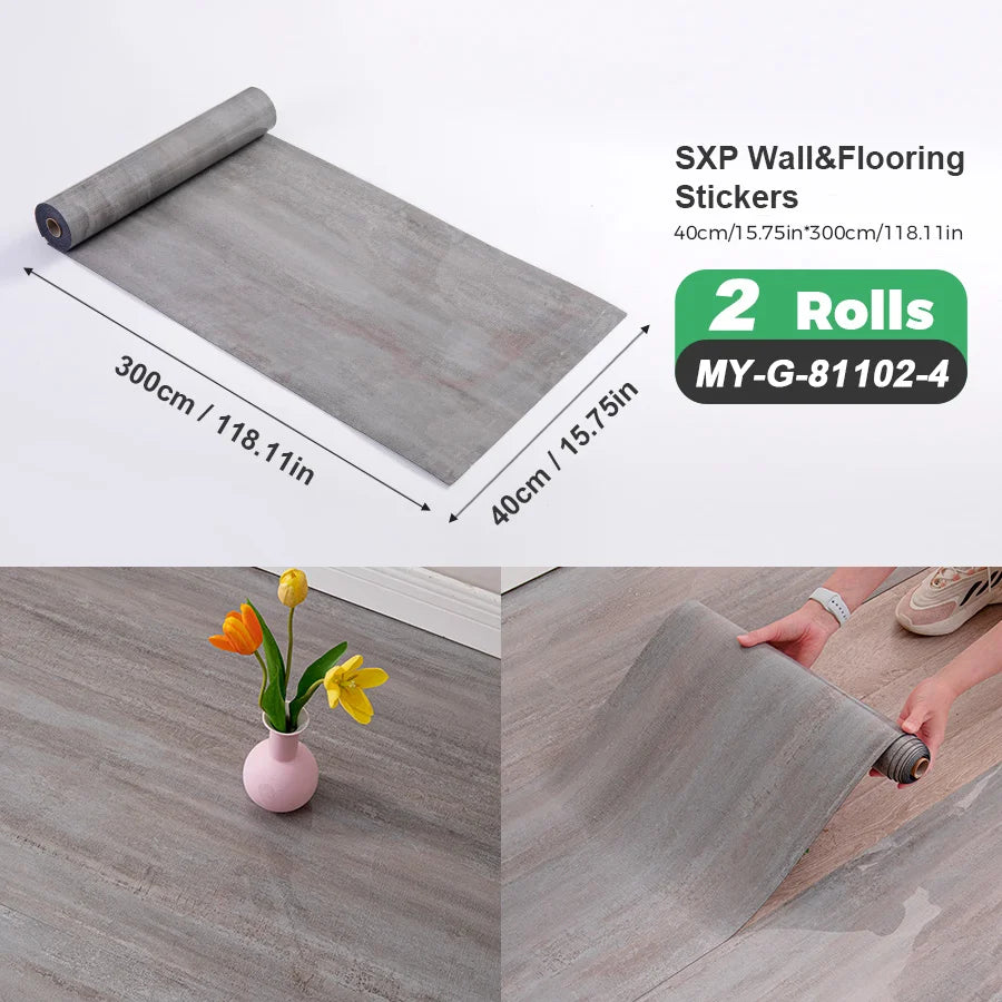 Self-Adhesive Wall and Floor Sticker Wood Grain Marble Design Wallpaper
