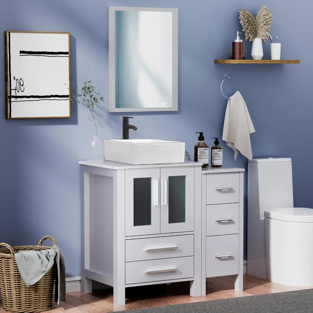 XIAOLANG Modern Bathroom Vanity Cabinet With Vessel Sink