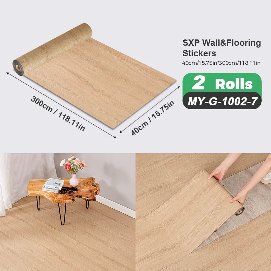 Self-Adhesive Wall and Floor Sticker Wood Grain Marble Design Wallpaper