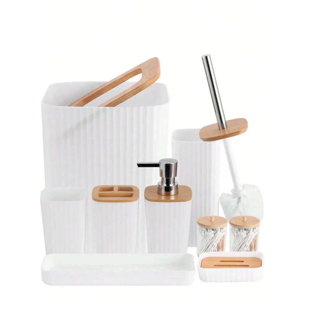 Bathroom Accessories Set With Shower Dispenser And Toilet Brush