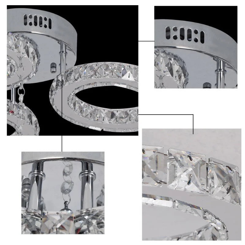 GreeLustr Modern Crystal Ring Pendant Light Fixture Ceiling Lamp