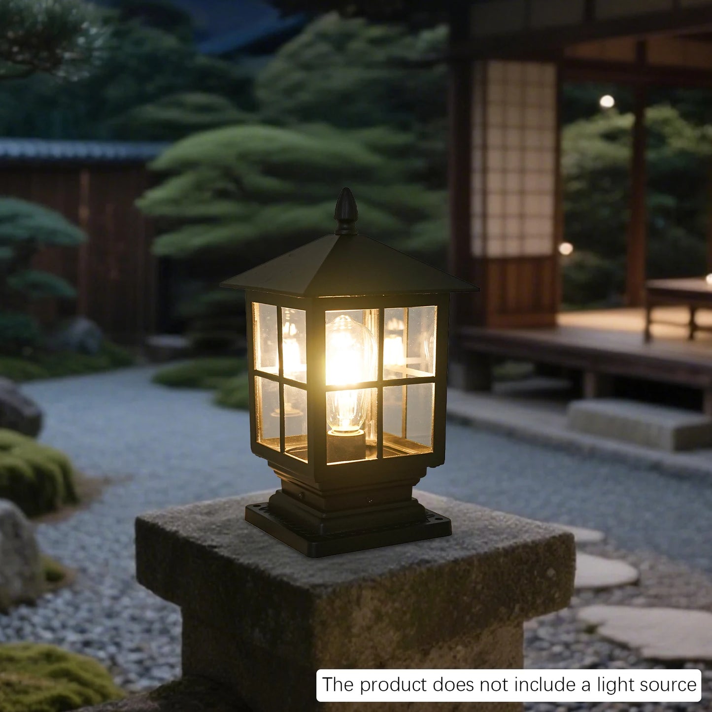 Bymaocar Retro Outdoor Post Light Aluminum Lantern For Porch Path