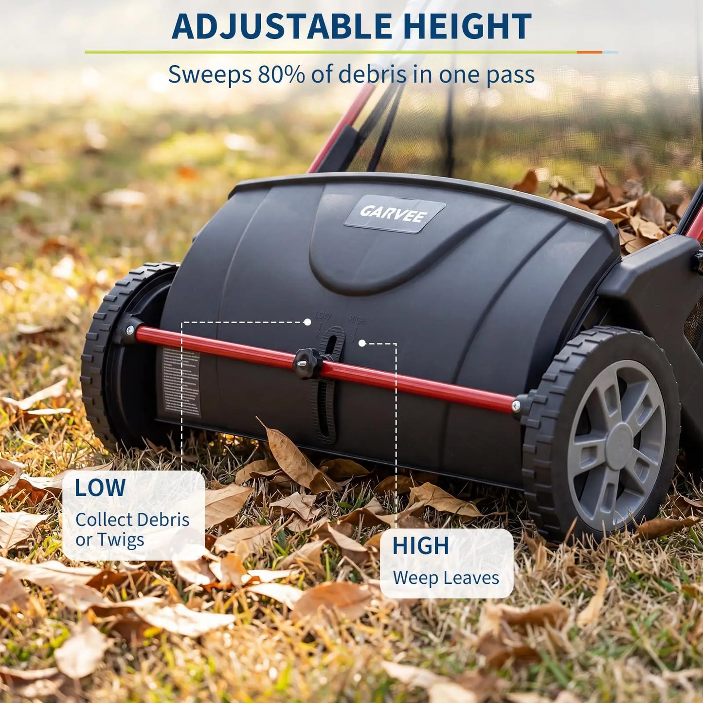 Simis 21 Inch Manual Push Lawn Sweeper With Adjustable Height