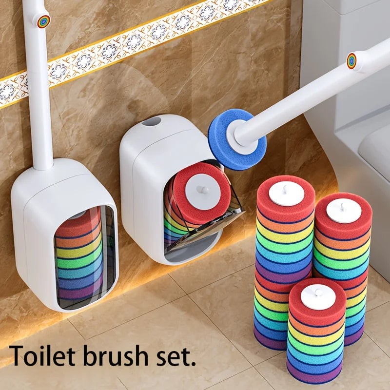 Joybos Wall Mounted Toilet Brush Set With 28 Replaceable Heads