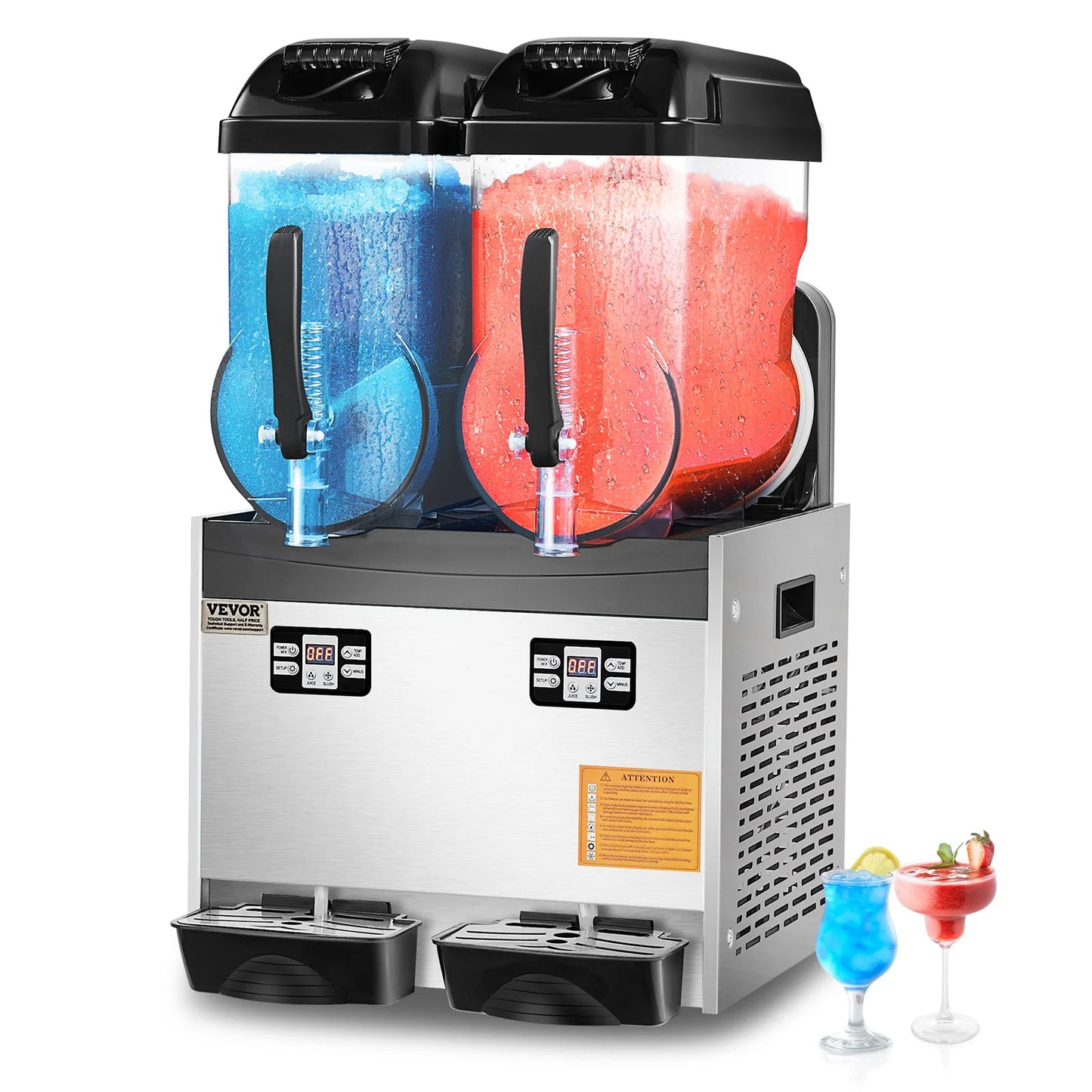 VEVOR Commercial Slushy Machine Dual Tank For Margaritas And Smoothies