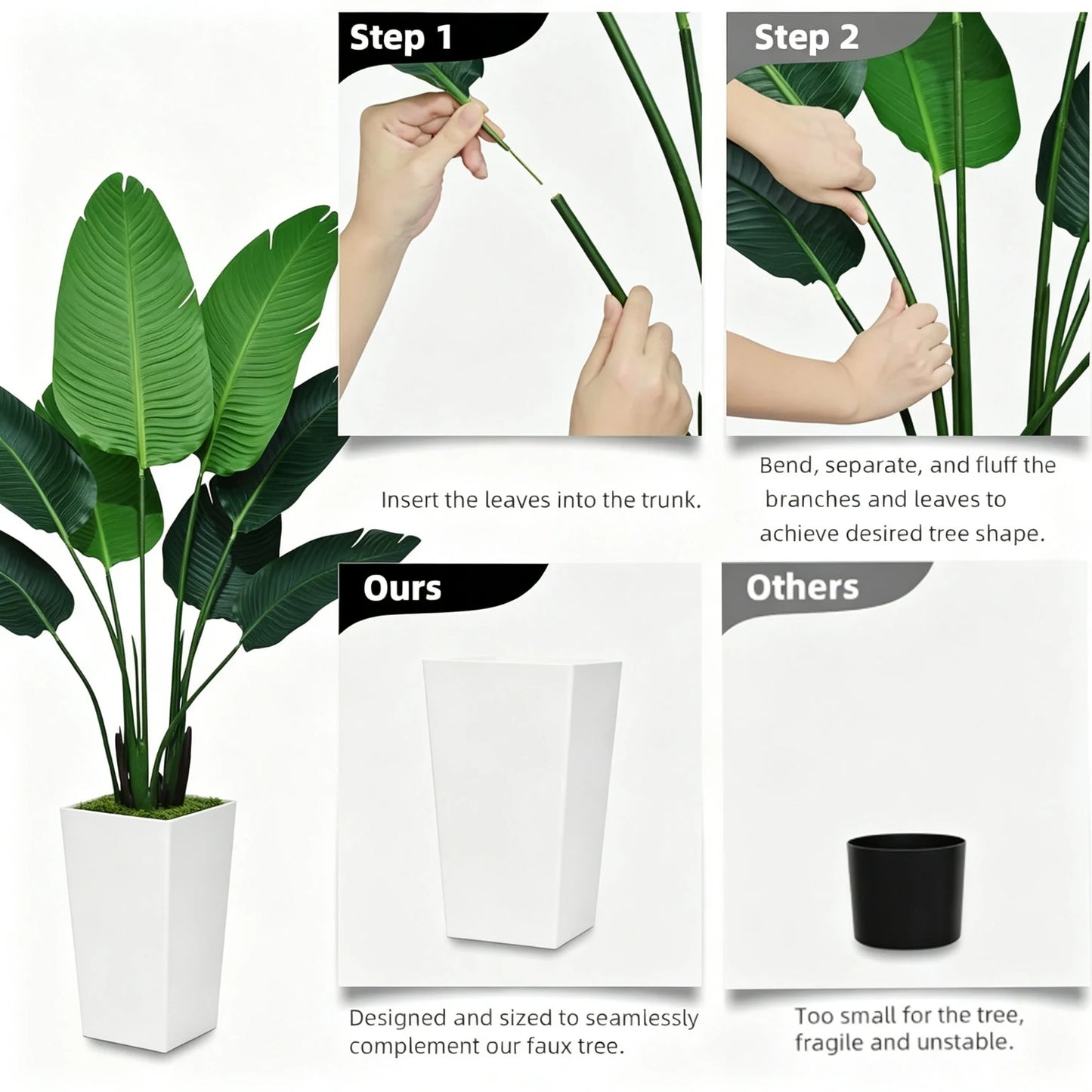 Olitree 125cm Bird Of Paradise Artificial Tree In Planter