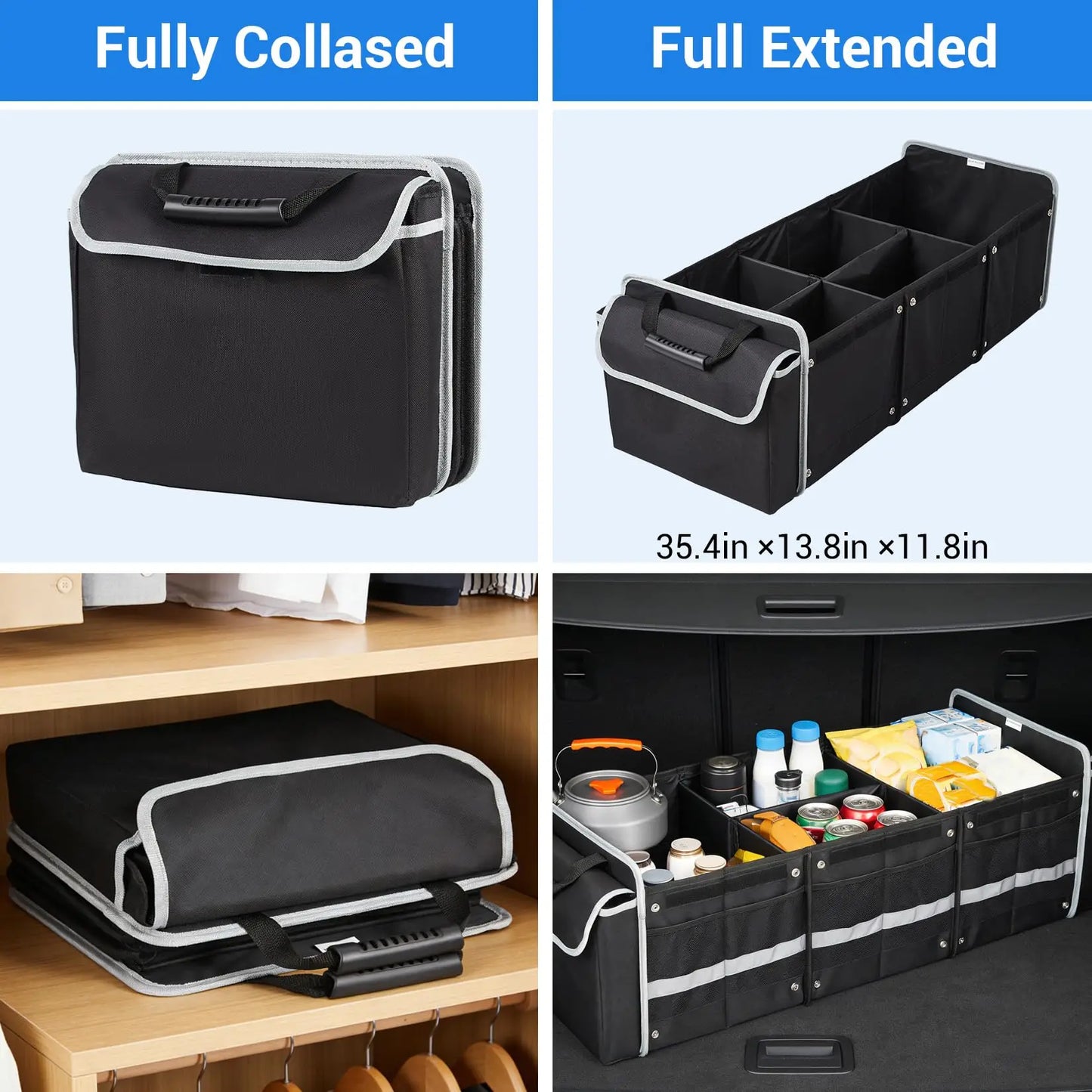 HiMISS Foldable Waterproof Car Trunk Organizer Bin